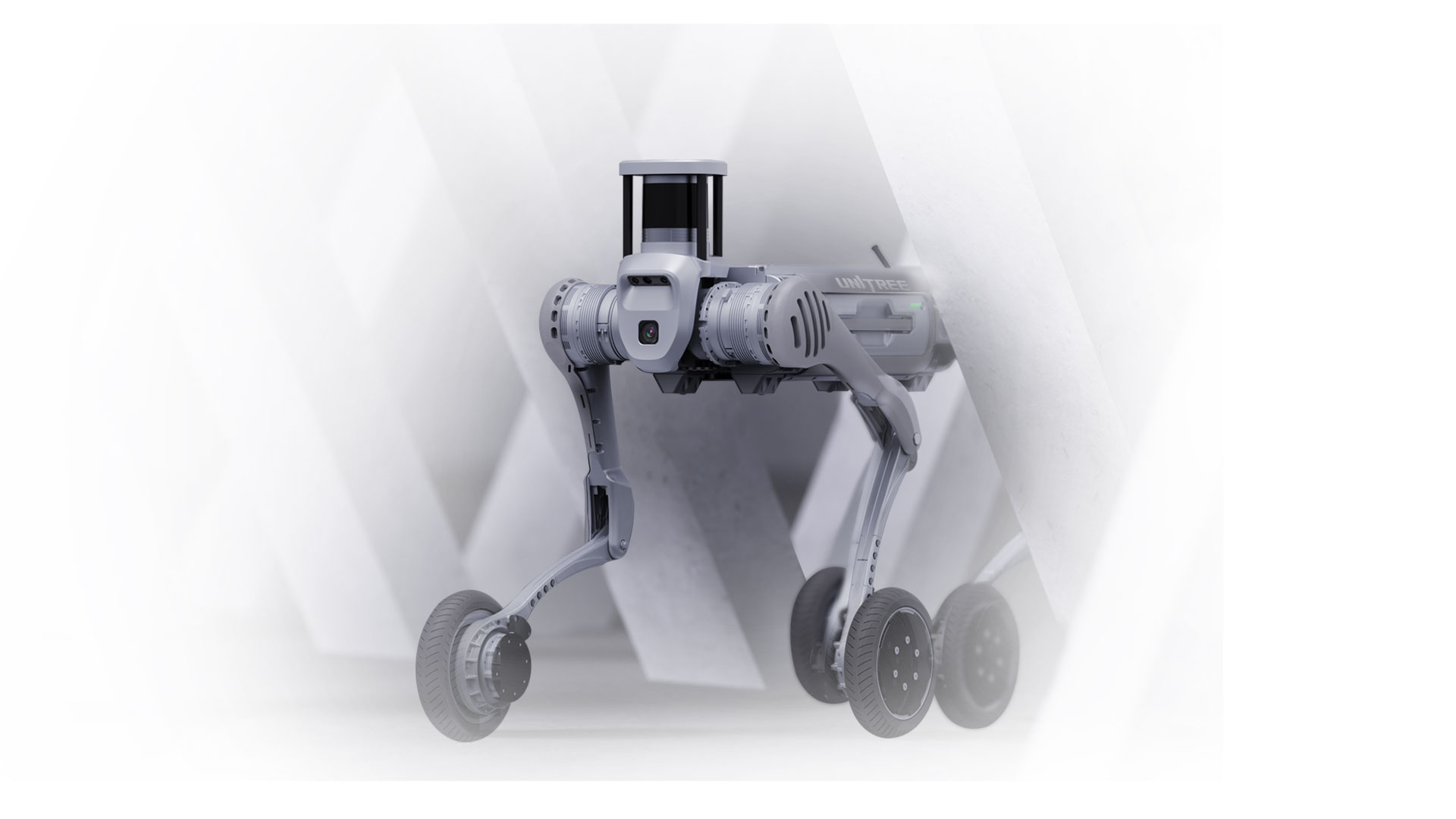 Unitree B2-W quadruped robot during operational testing