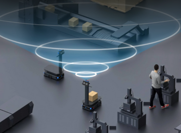 Pudu T300 autonomous robot navigating warehouse aisles