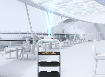 PuduBot 2 robot performing autonomous floor cleaning tasks