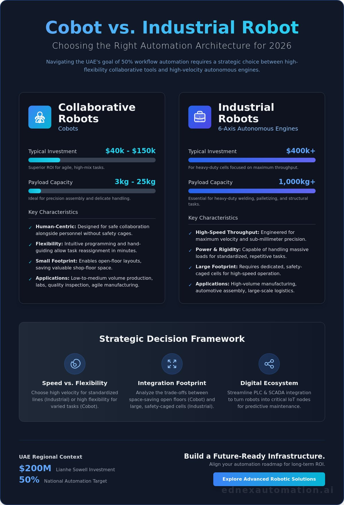 Cobot vs Industrial Robot: A Strategic 2026 Comparison for UAE Manufacturers